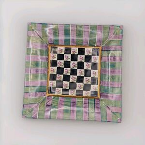 Torquay Kelp Urchin by MacKenzie-Childs 9.5" Green/Purple Striped Floral bowl